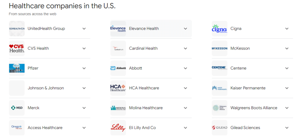 healthcare companies